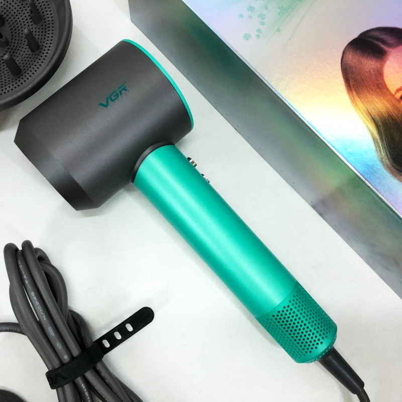 Фен для волос VGR V-440 профессиональный 1400 Вт Green (tf7291) - фото 10 Фен для волос VGR V-440 профессиональный 1400 Вт Green (tf7291) - фото 10