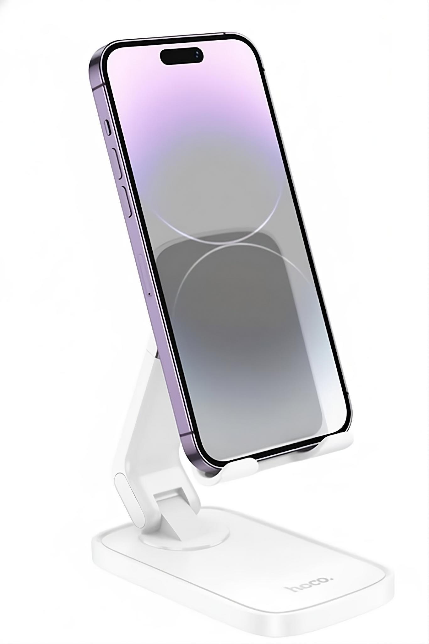 Подставка-держатель для мобильных телефонов Hoco HD8 PC+ABS регулируемый 4,5-7" Белый (30827586) - фото 4