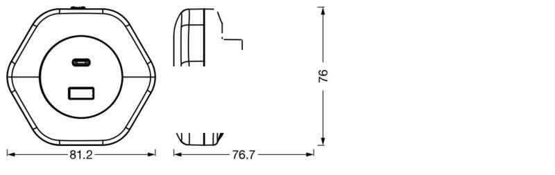 Ночник Ledvance Lunetta Hexagon USB A&C в розетку 81,2x76x76,7 мм (4099854090264) - фото 2