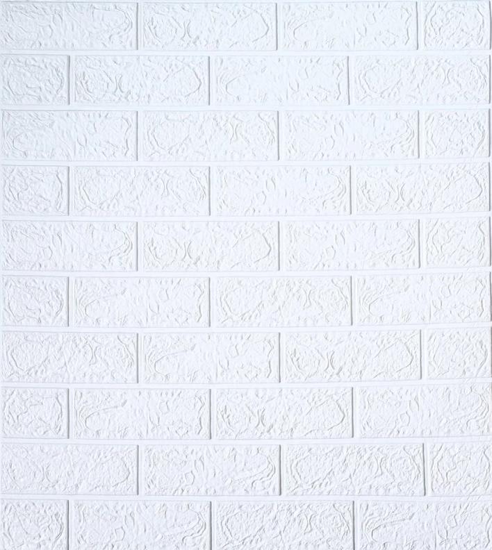 Панель декоративна 3D самоклеюча під цеглу 700x770x4 мм Біла (1-4)