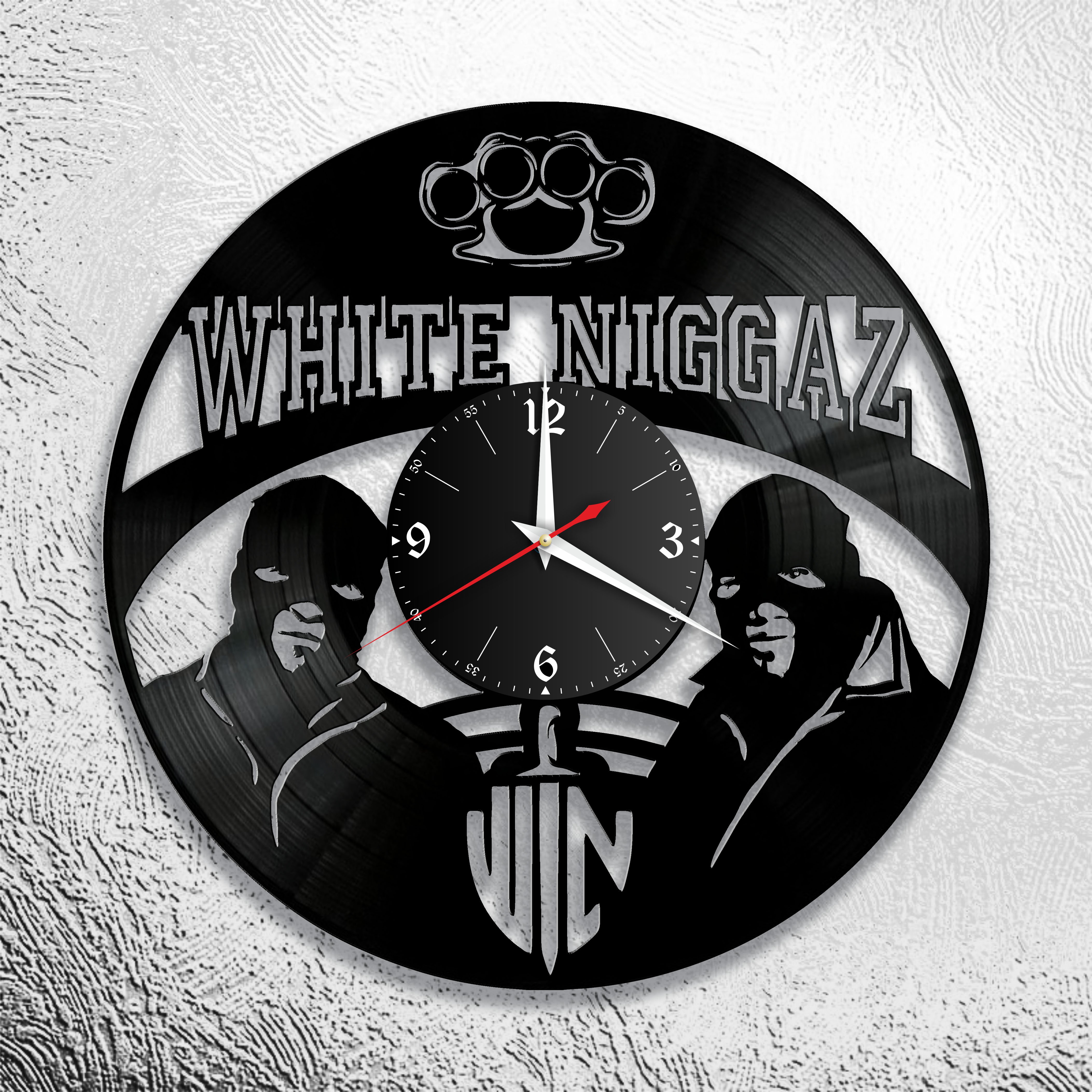 Часы настенные White Niggaz 0758 из виниловой пластинки