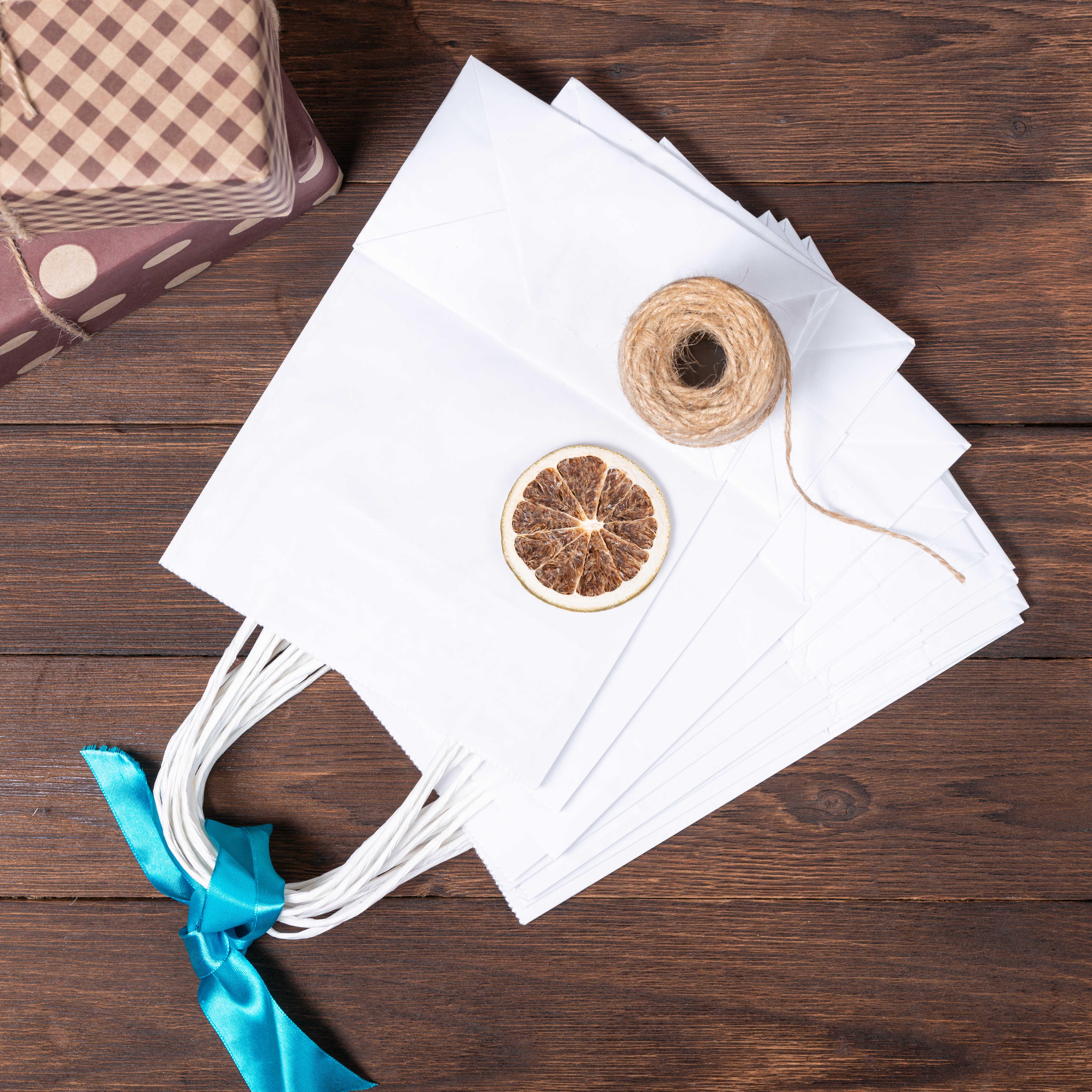 Пакет маленький бумажный с ручками 30 шт. 150х90х240 мм Белый - фото 3 Пакет маленький бумажный с ручками 30 шт. 150х90х240 мм Белый - фото 3