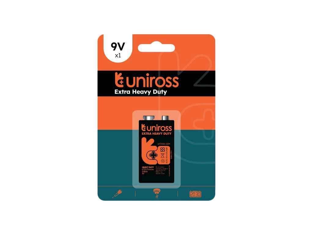 Батарейка солевая Uniross 6LF22 BP 9V EXTRA HEAVY DUTY (1086896)