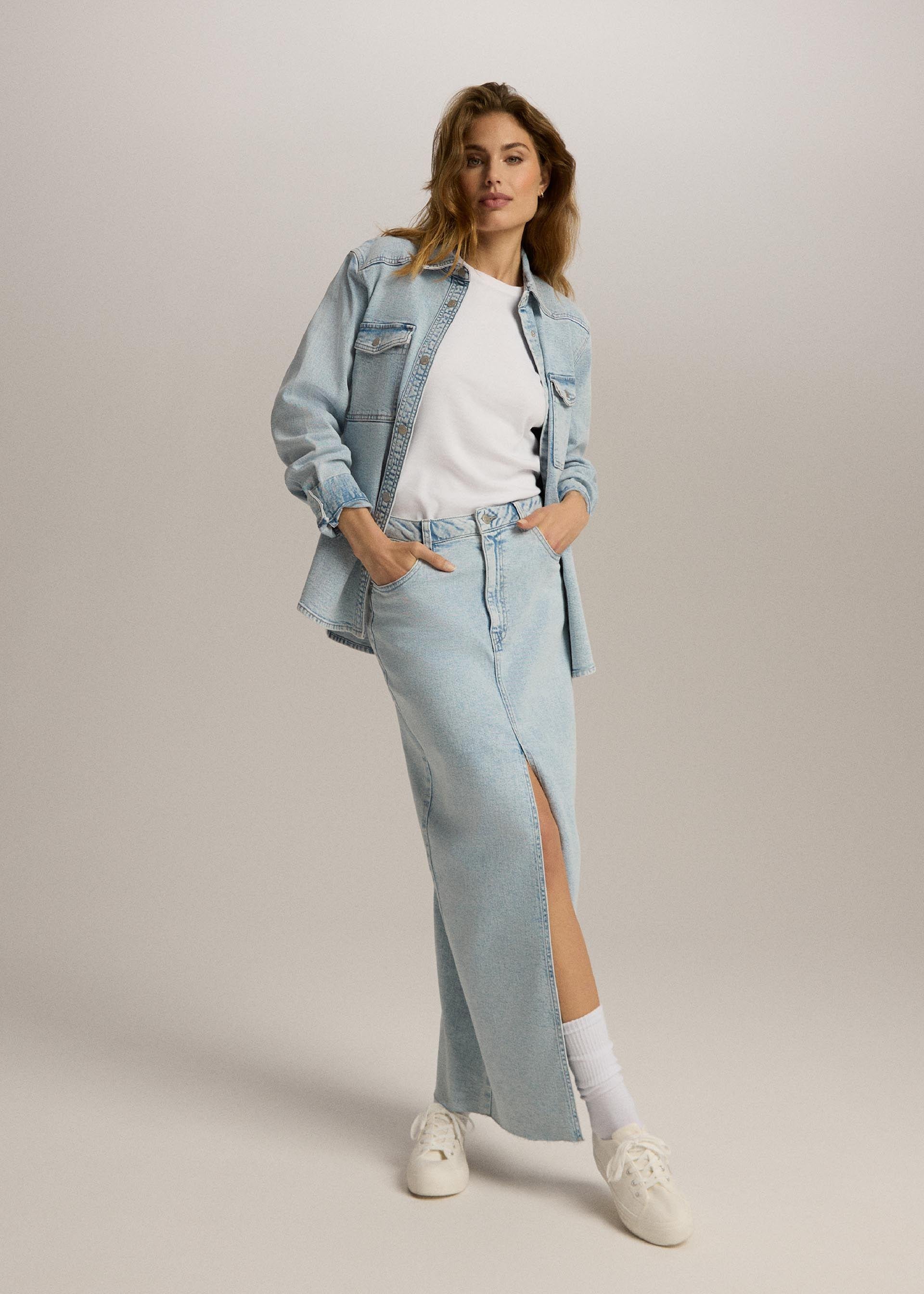 Юбка женская Diverse NIEBIULA джинсовая макси M Светло-голубой (5905384177483)