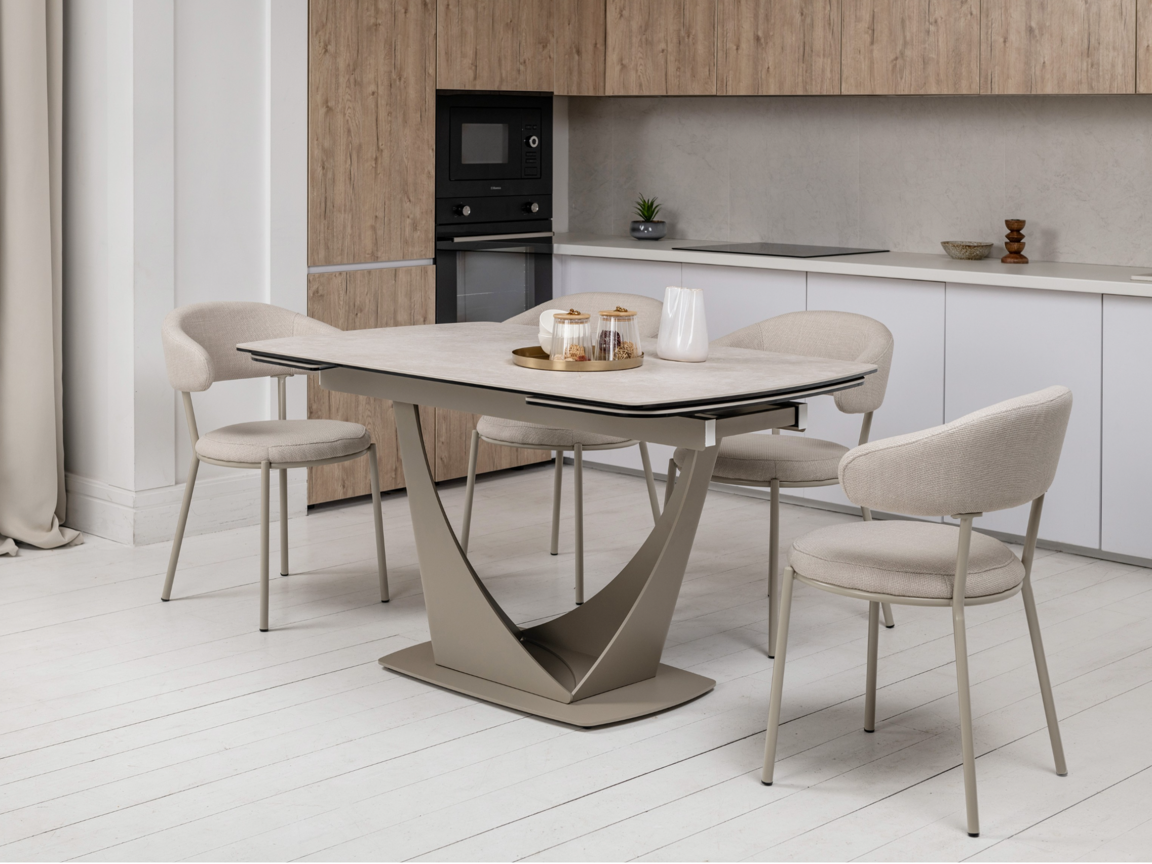 Стіл обідній розсувний Vetro Mebel Еліо 1400- 2000x900x760 мм Сахара/Бежевий (TМL-990) - фото 10 Стіл обідній розсувний Vetro Mebel Еліо 1400- 2000x900x760 мм Сахара/Бежевий (TМL-990) - фото 10