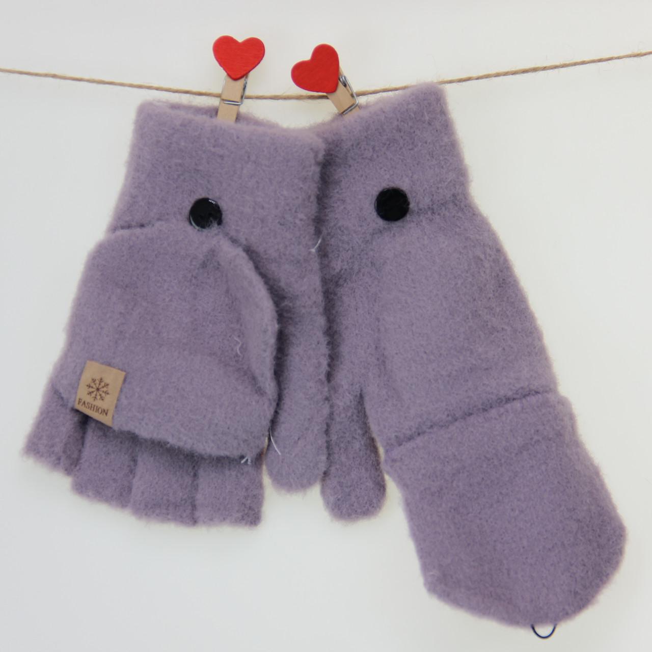 Перчатки женские с накидным верхом шерстяные S Сиреневый (33835) Перчатки женские с накидным верхом шерстяные S Сиреневый (33835)