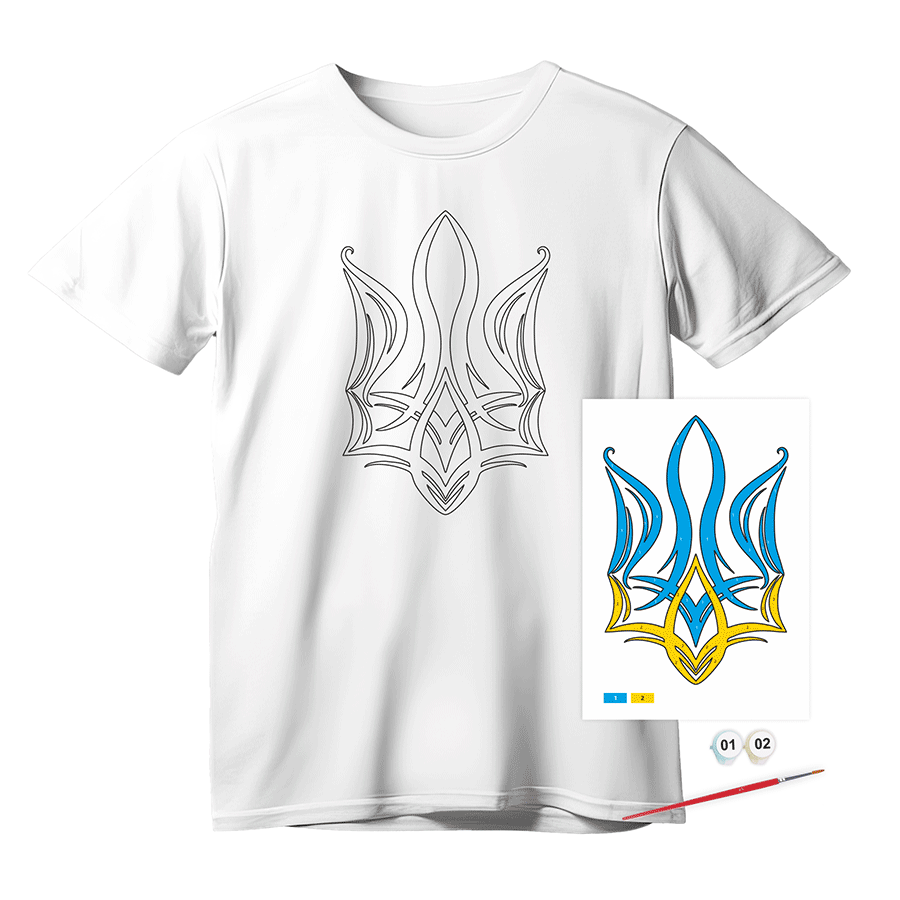 Набір футболка-розмальовка Rosa Talent Тризуб бавовна S (2742450794)