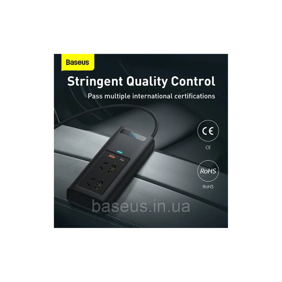 Автомобільний інвертор BASEUS 2 розетки 12/220V 150W (CRNBQ-A01) - фото 7 Автомобільний інвертор BASEUS 2 розетки 12/220V 150W (CRNBQ-A01) - фото 7