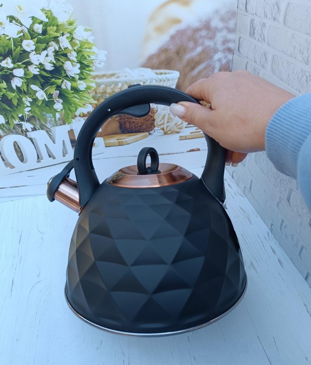 Чайник Kamille KM-0867 со свистком из нержавеющей стали 3 л (21104794) - фото 4