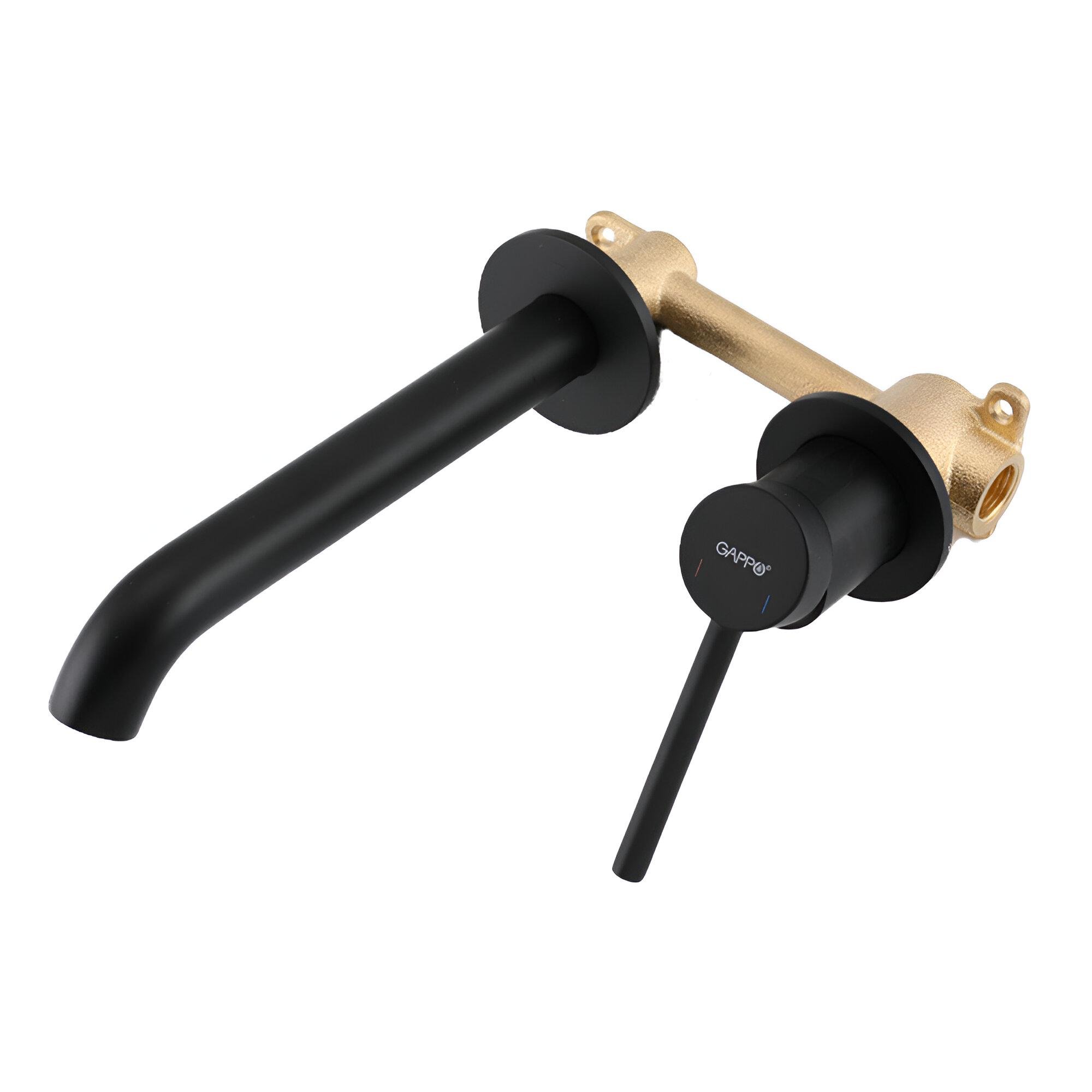 Смеситель для раковины Gappo G1206-6 однорычажный встраиваемый, Черный (SQ-1046757)