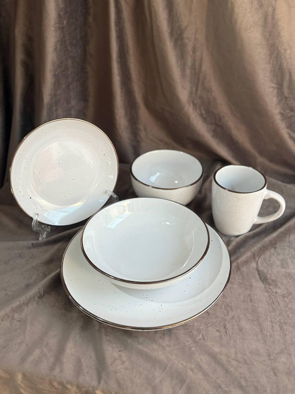 Столовий сервіз YIWU HP-19-34-5 кераміка 6 персон 30 предметів Білий (HP-19-34-5) - фото 2 Столовий сервіз YIWU HP-19-34-5 кераміка 6 персон 30 предметів Білий (HP-19-34-5) - фото 2