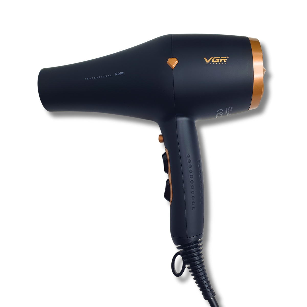 Фен для волосся VGR з 3 насадками Чорний (FVGR-72)