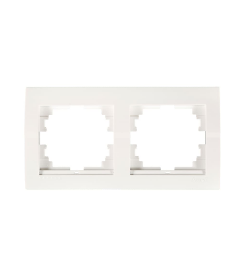 Рамка двойная Lezard Deriy горизонтальная без вставки Белый (26301716)