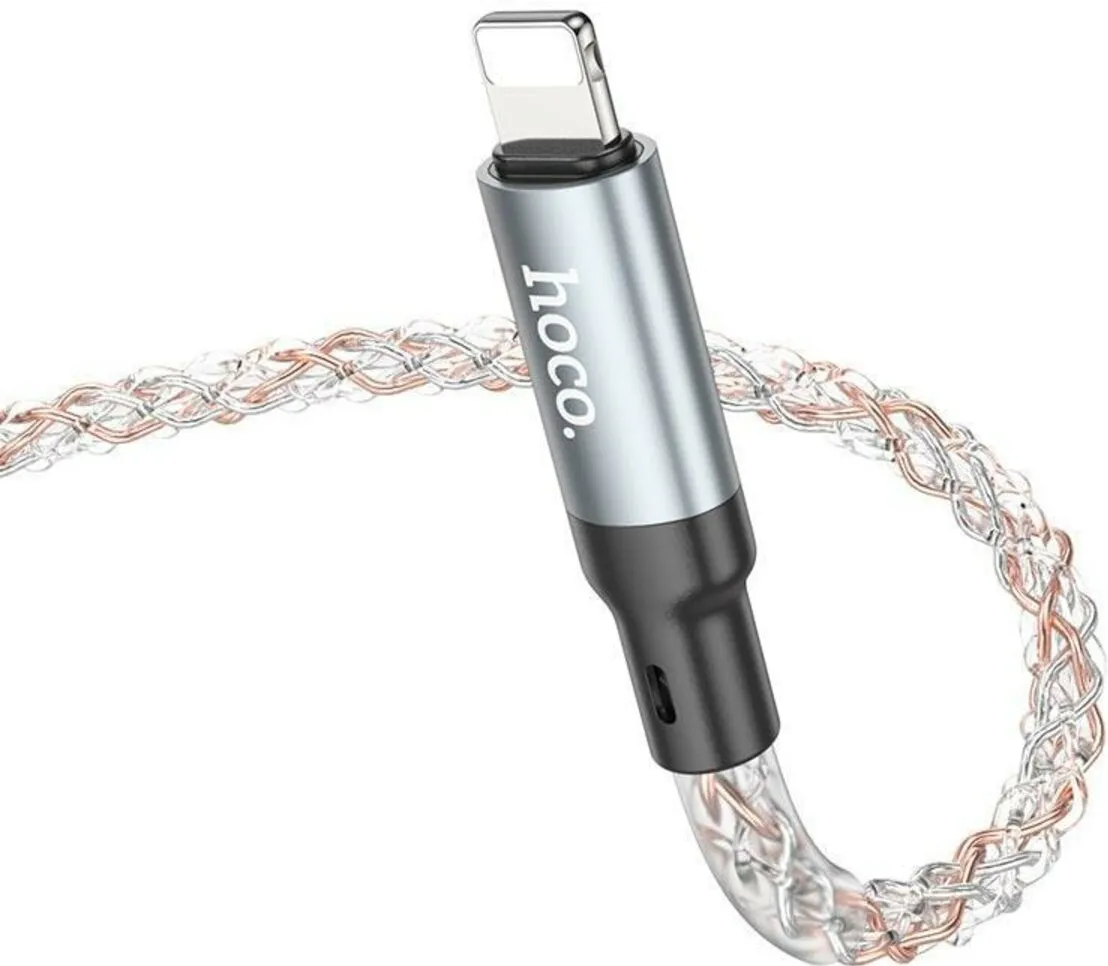 Кабель Hoco U112 Shine USB to Type-C 1 м Серый (U112 usb-lighting) - фото 7