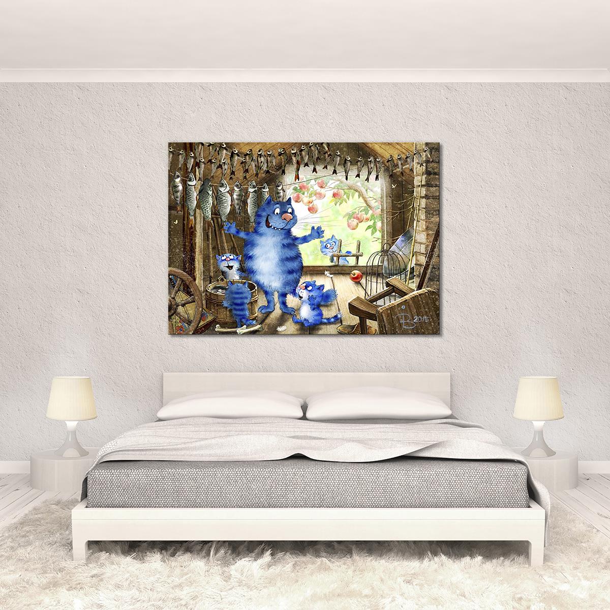 Модульная картина Рассказы об улове рыбы 1 модуль размером 40х60 см (_rinaz_20151625)