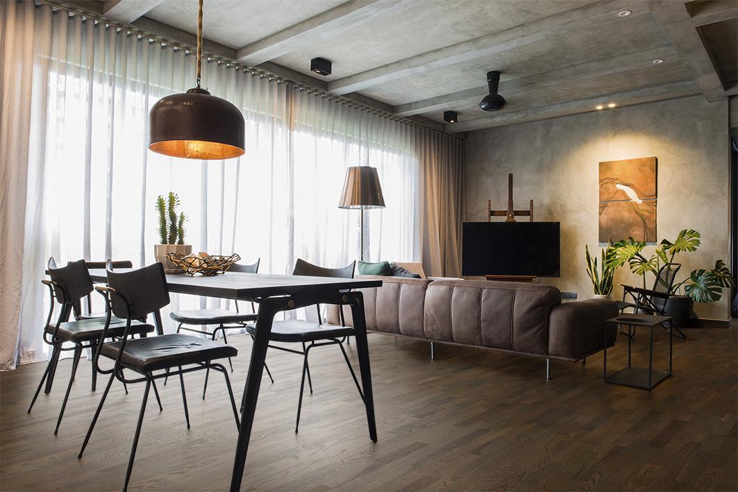 Паркетная доска Floor`360 Ясень DARK 3-полосная Лак