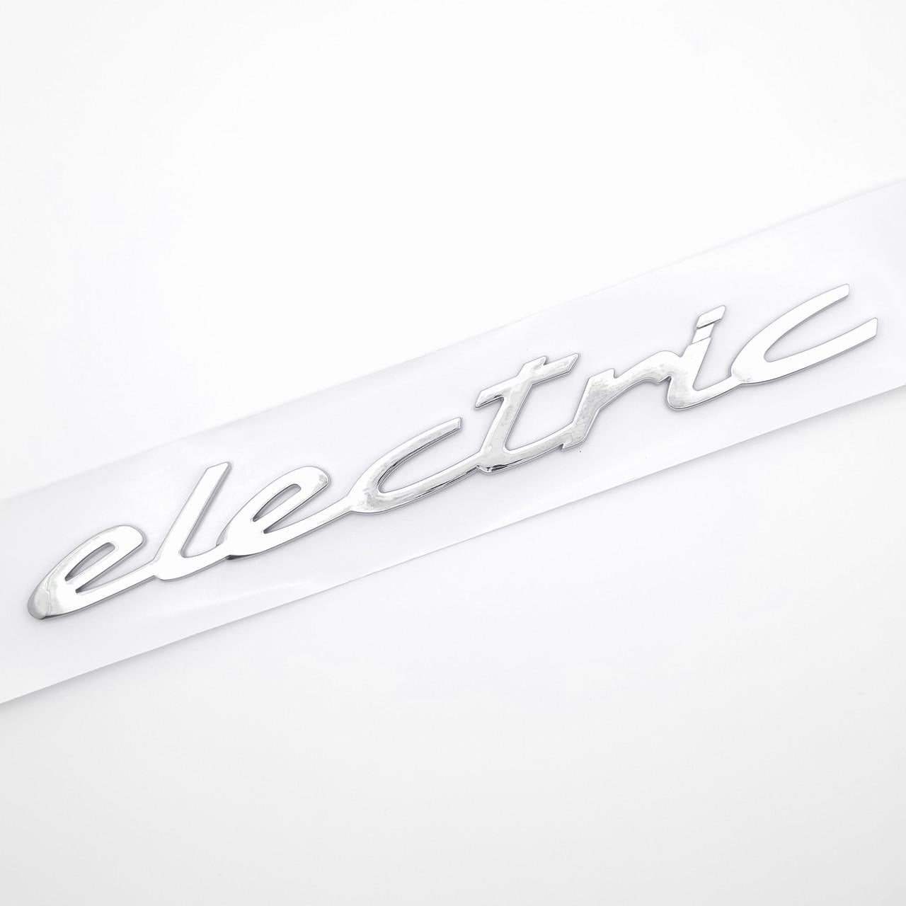 Эмблема надпись Electric Porsche 15,7х1,8 см ABS Хром глянец (3085392097)