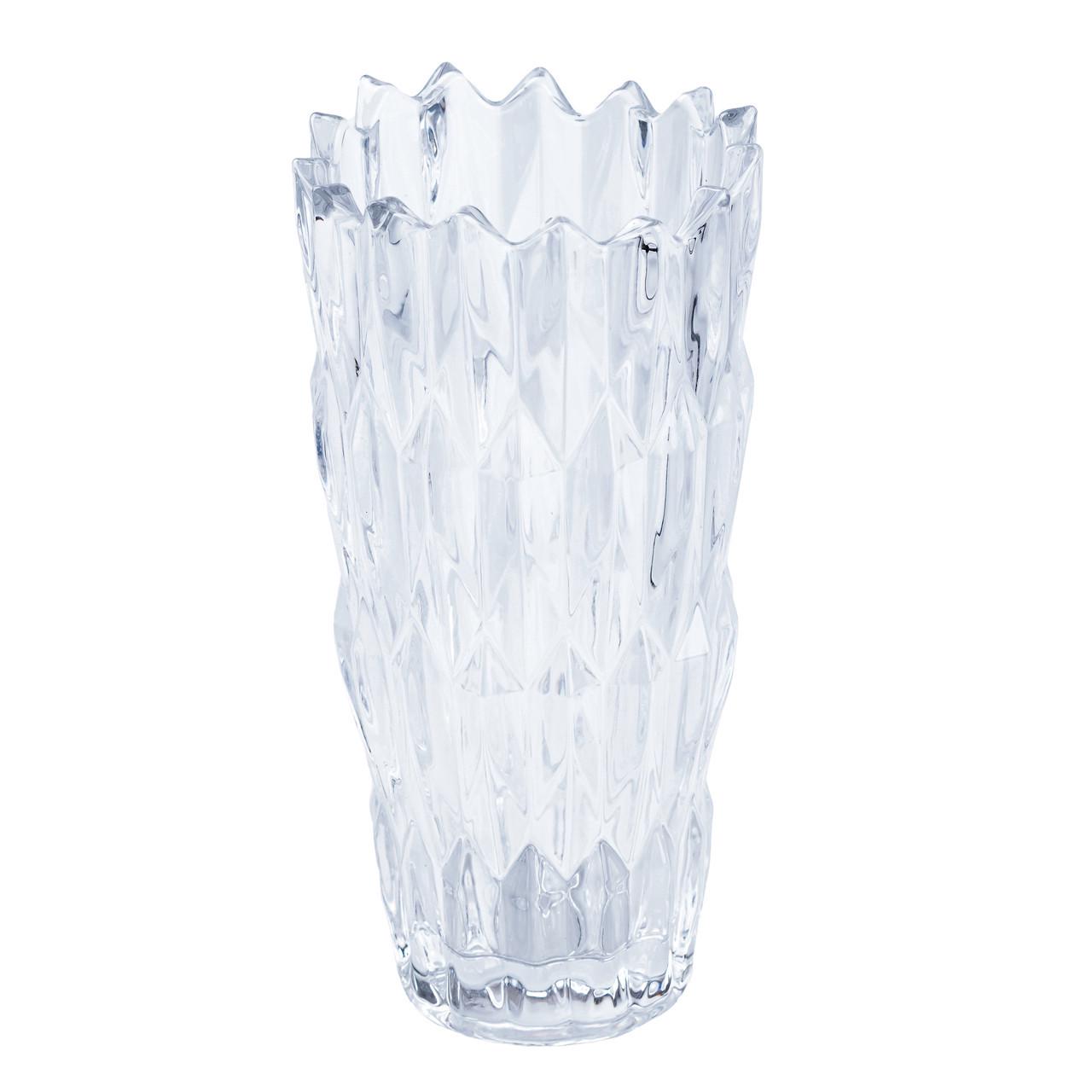 Ваза декоративная стеклянная под хрусталь 24 см