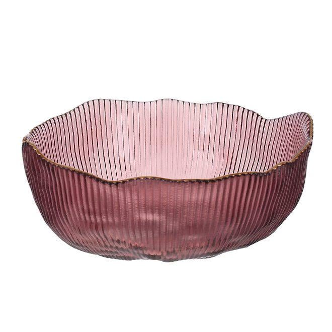 Салатник стеклянный Flora Fleur 17 см Бордовый (28403)