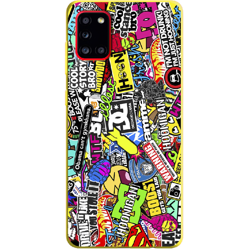 Чехол Boxface Samsung A315 Galaxy A31 Multicolored Inscriptions Желтый силикон (39470-up880-39919)