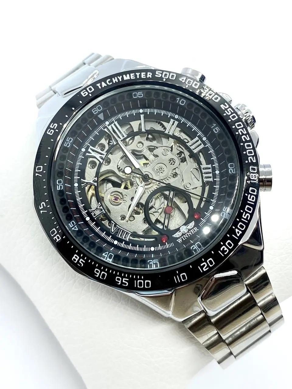 Годинник чоловічий механічний наручний Winner Skeleton з автопідзаводом Сріблястий (IBW903S) - фото 10 Годинник чоловічий механічний наручний Winner Skeleton з автопідзаводом Сріблястий (IBW903S) - фото 10