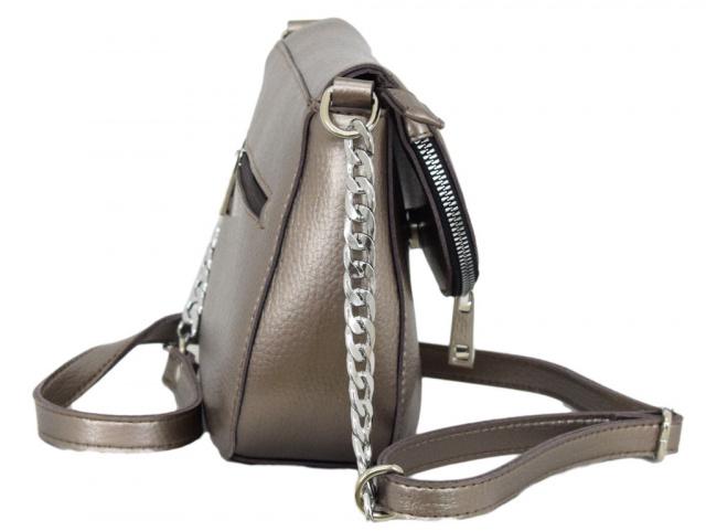 Сумка жіноча з шкірозамінника Срібна бронза - фото 3 Сумка жіноча з шкірозамінника Срібна бронза - фото 3