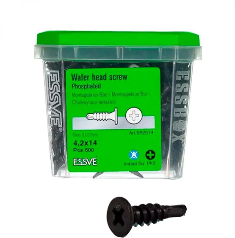 Саморез монтажный Essve 4,8х17 мм к металлу фосфат РН2 (562518)