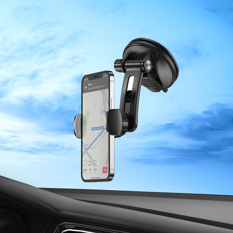 Універсальний тримач BOROFONE Bora suction cup car holder BH62 4.5-7" black - фото 5