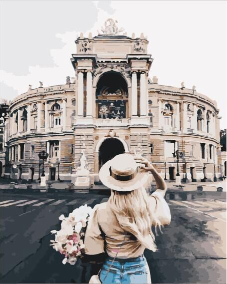 Картина по номерам Brushme Девушка у оперы (GX29293)