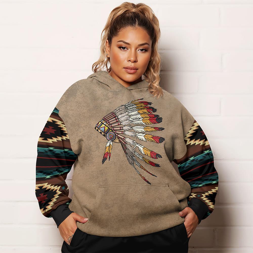 Худі жіноча Вождь батал 6XL Коричневий (11256) - фото 1 Худі жіноча Вождь батал 6XL Коричневий (11256) - фото 1