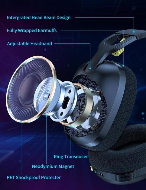 Наушники беспроводные Onikuma B2 Black - фото 5 Наушники беспроводные Onikuma B2 Black - фото 5