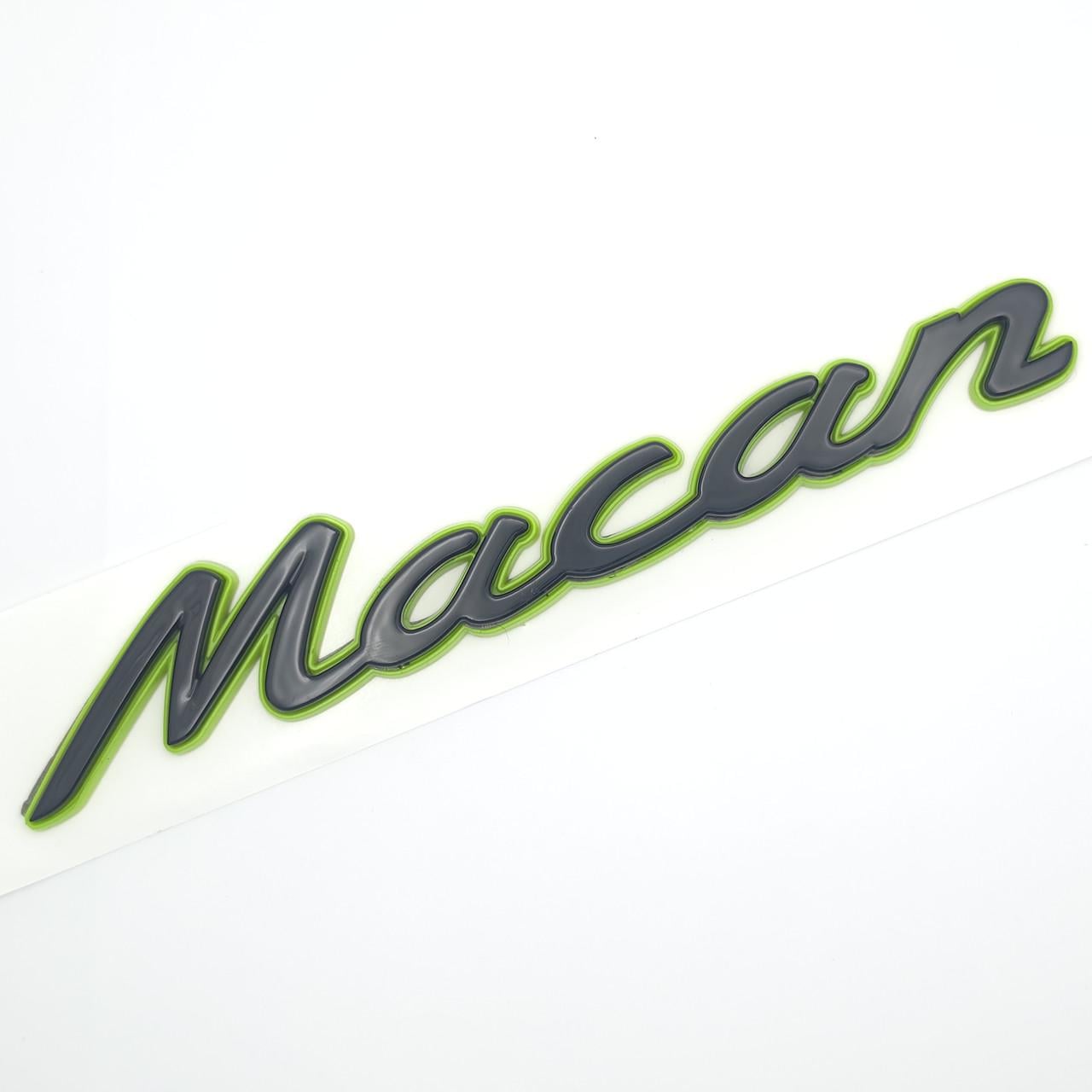 Эмблема надпись Macan Porsche 16,5х2,7 см ABS Зеленый/Черный глянец (3085422209)