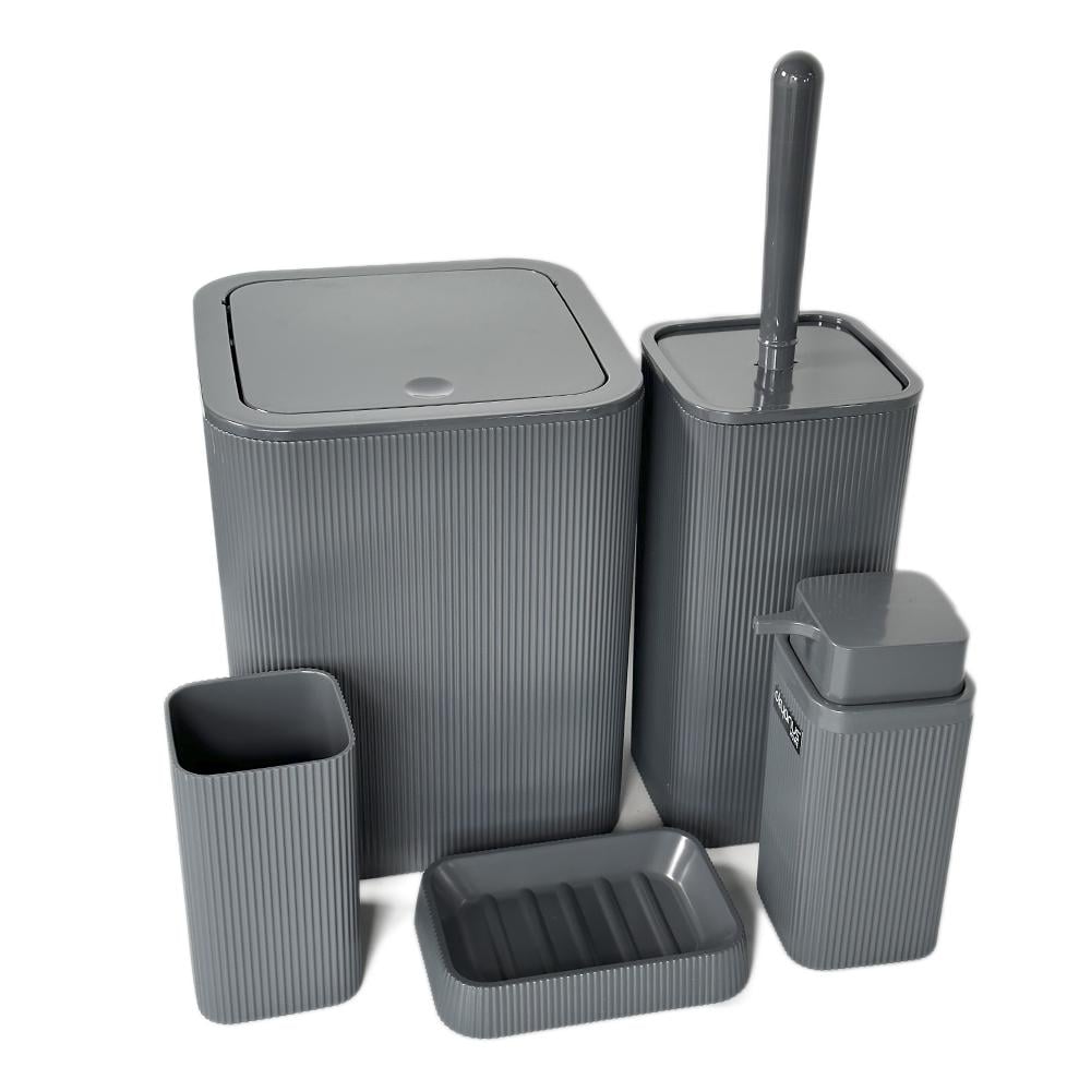 Набор аксессуаров Okyanus Stella 5 для ванной комнаты Антрацитовый