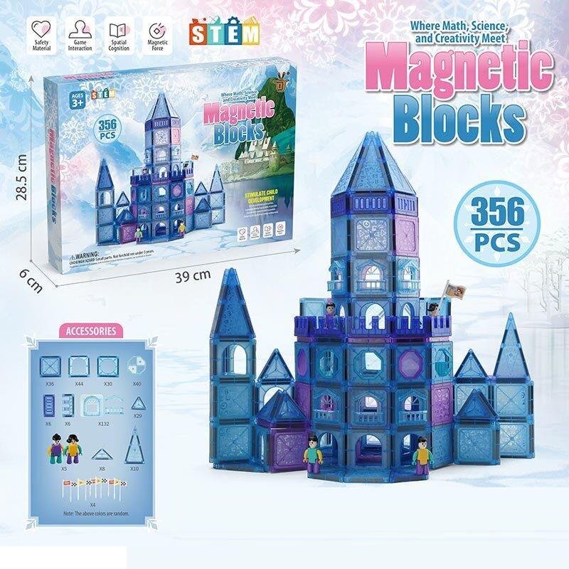 Конструктор магнітний Magnetic Blocks 356 деталей/герої/наліпки Multicolor (155363) - фото 2