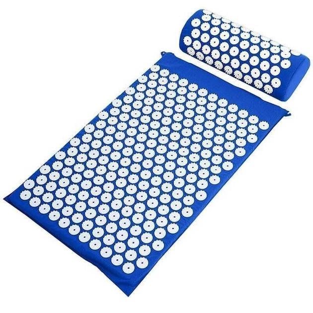 Массажный коврик Acupressure Mat с валиком Синий (2134436790)