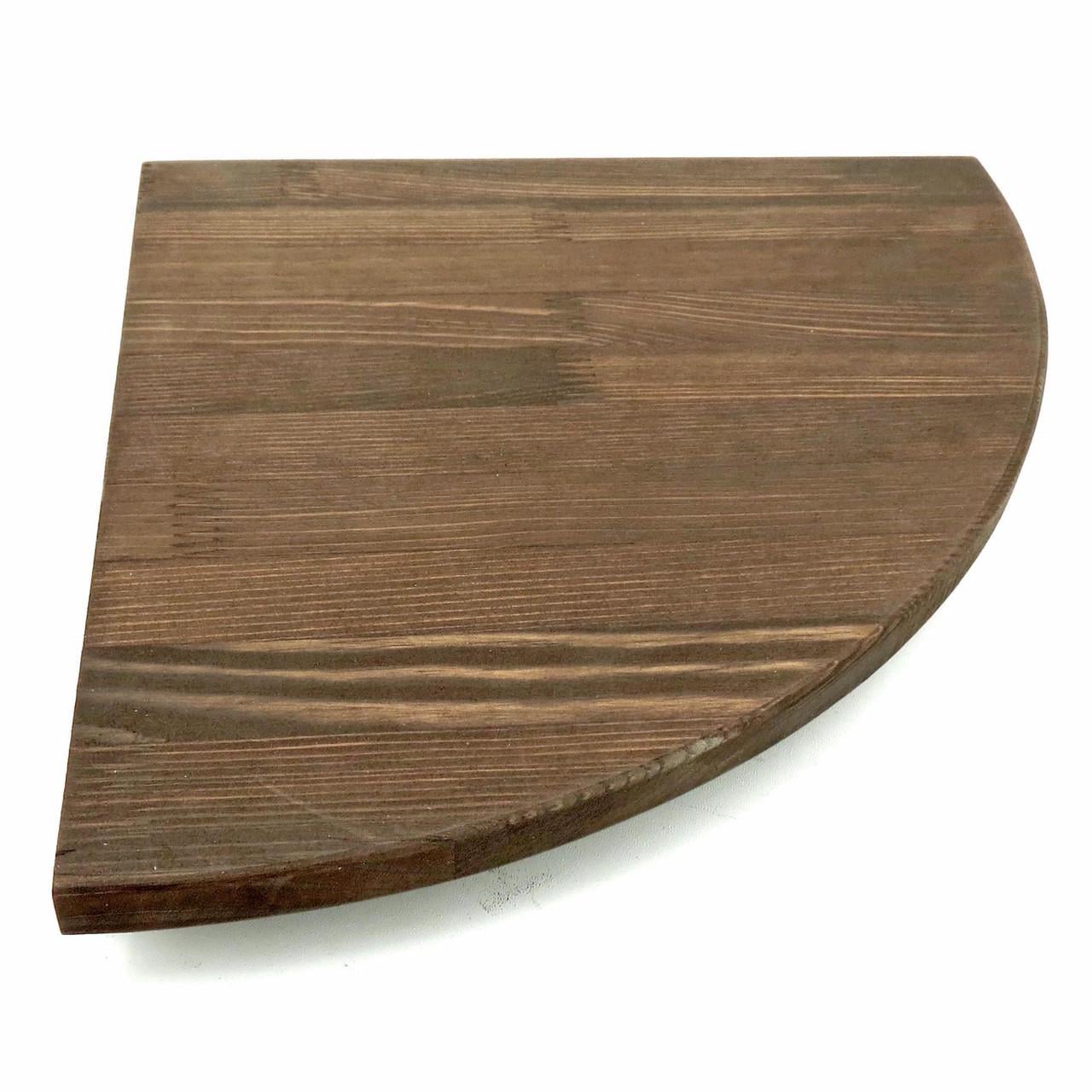 Полка настенная угловая из дерева Кабарет 35 Сепия (УНП-350908)