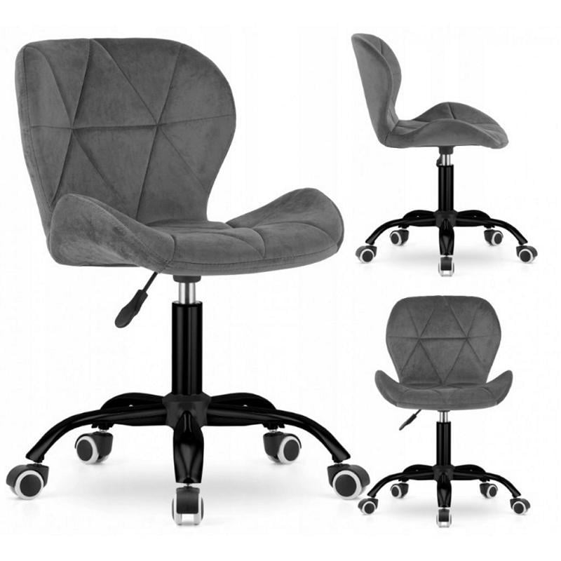 Кресло на колесах велюр Серый/Черный (333270) - фото 5 Кресло на колесах велюр Серый/Черный (333270) - фото 5