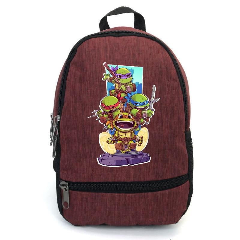 Школьный рюкзак Cappuccino Toys ninja turtle-07 с принтом Черепашки ниндзя 12,5 л Бордовый (1381809921)