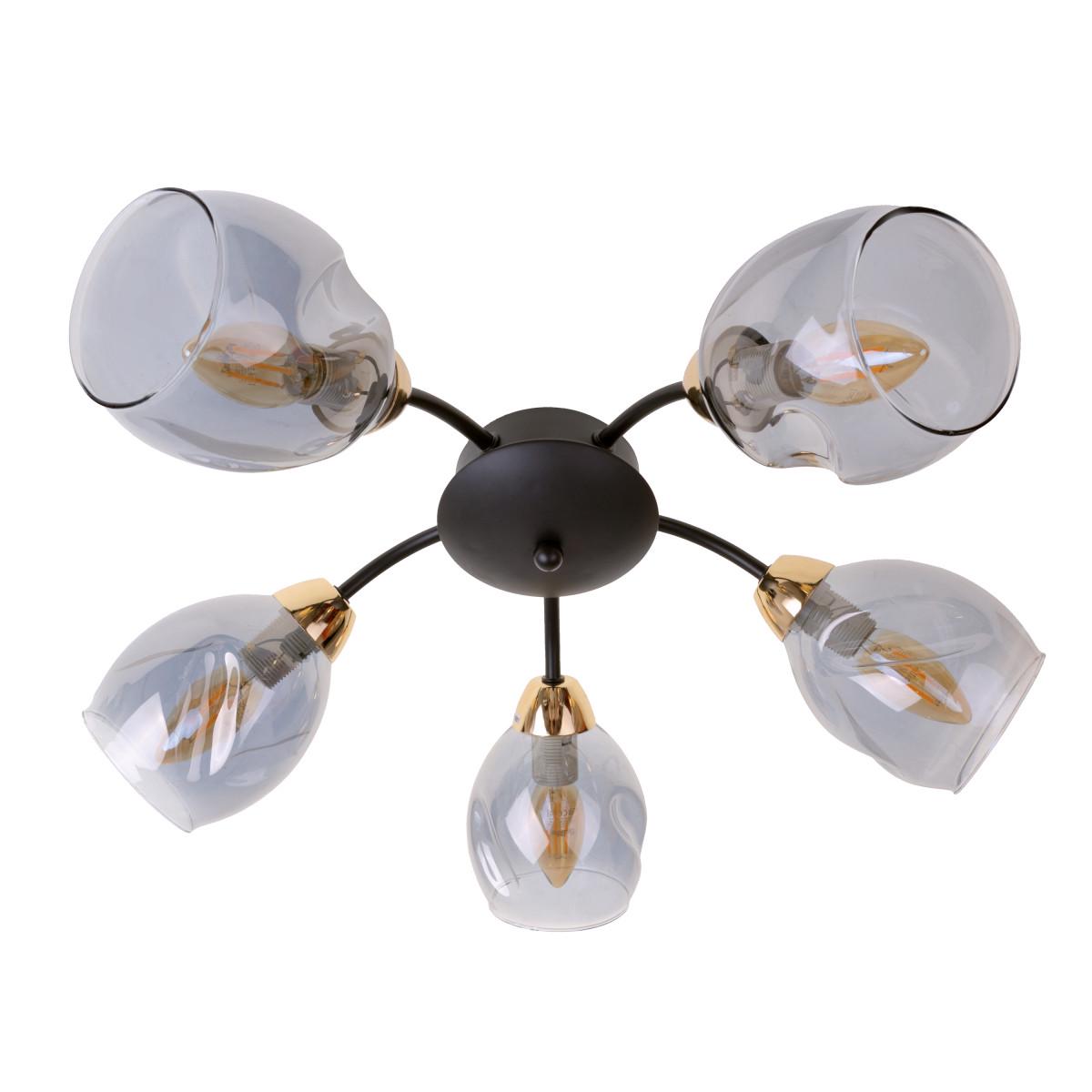 Люстра лофт Brille LK-718S/5 E14 BK+FG Черный/Золото