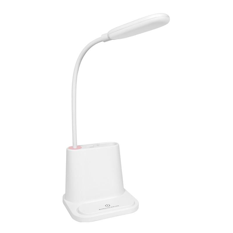 Настольная светодиодная лампа SUNROZ аккумуляторная с органайзером 3в1 USB LED 1200mAh Белый (SUN4742)