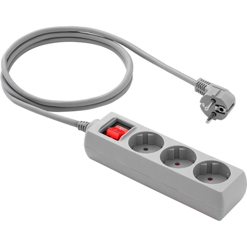 Сетевой фильтр-удлинитель Logan SFG3-5 3 розетки 5 м Gray (28690352) - фото 1