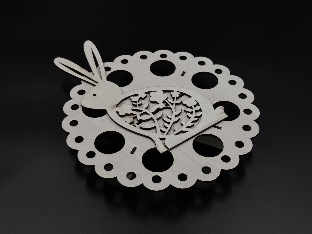 Заготовка для рукоделия деревянная подставка под пасхальные яйца под декупаж и роспись 8 шт. Белый (X-502) - фото 3