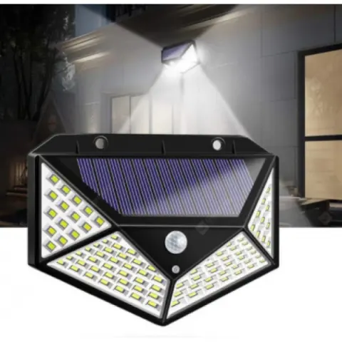 Светильник настенный уличный Lesko SH-100 на солнечной батарее с датчиком движения 100 LED диодов (5094789) - фото 3