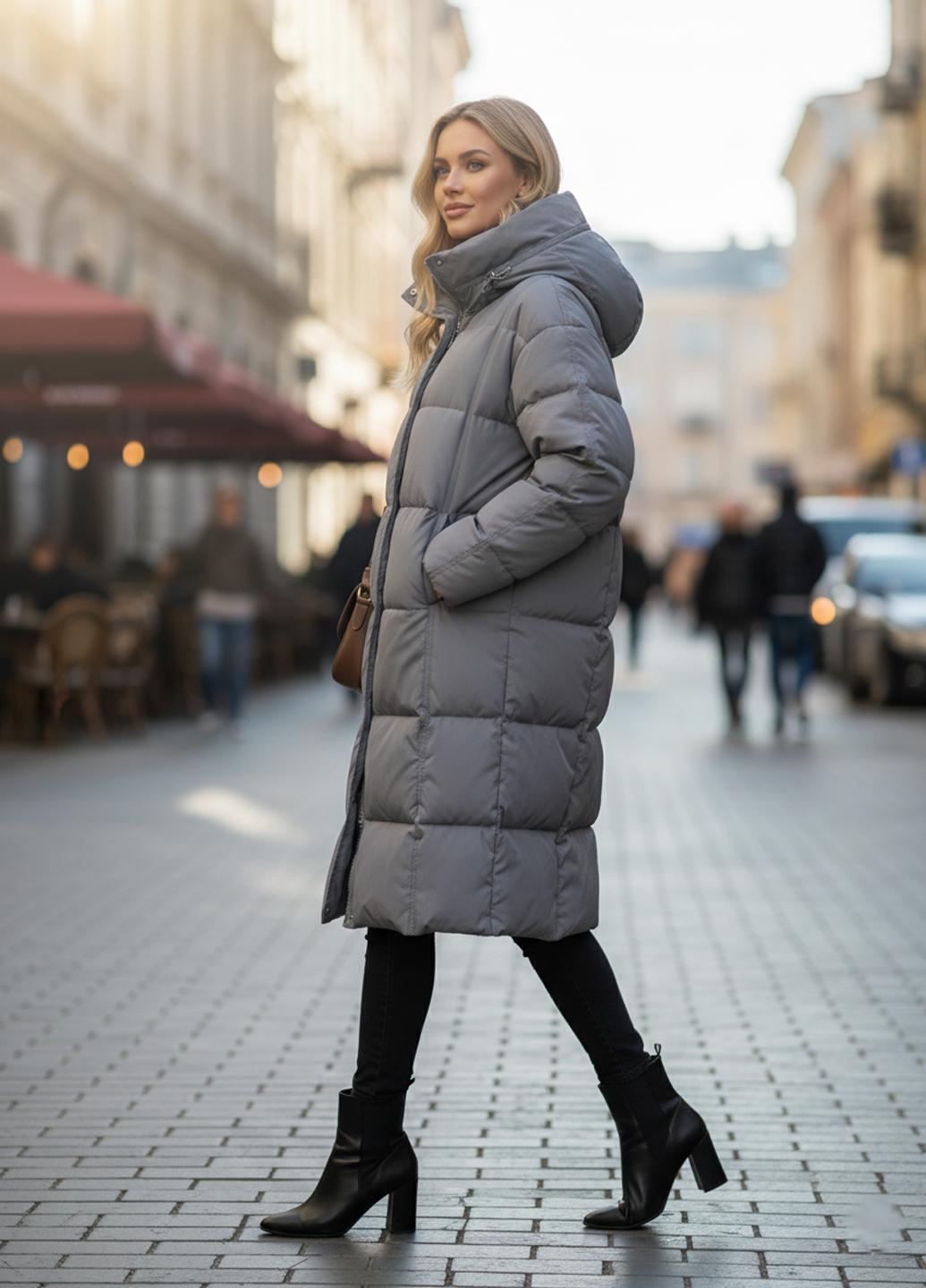 Пуховик женский Number Nine DW-203 с капюшоном р. 44 Серый (DW-203-44) - фото 7 Пуховик женский Number Nine DW-203 с капюшоном р. 44 Серый (DW-203-44) - фото 7