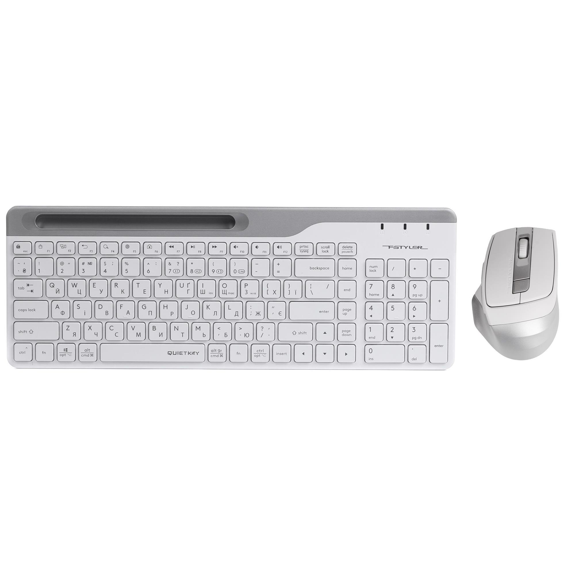 Комплект клавиатура и мышь A4Tech FB2535C беспроводной Bluetooth/2,4 гГц White (FB2535C Icy White)