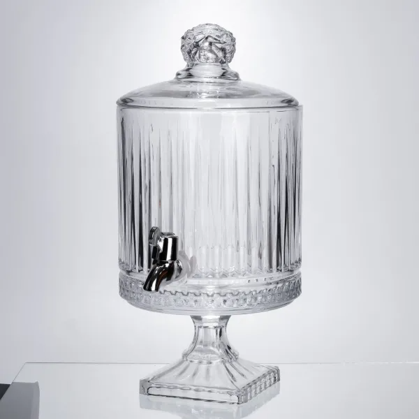 Лимонадница с краном на ножке из толстого стекла 4,5 л Прозрачный - фото 2 Лимонадница с краном на ножке из толстого стекла 4,5 л Прозрачный - фото 2