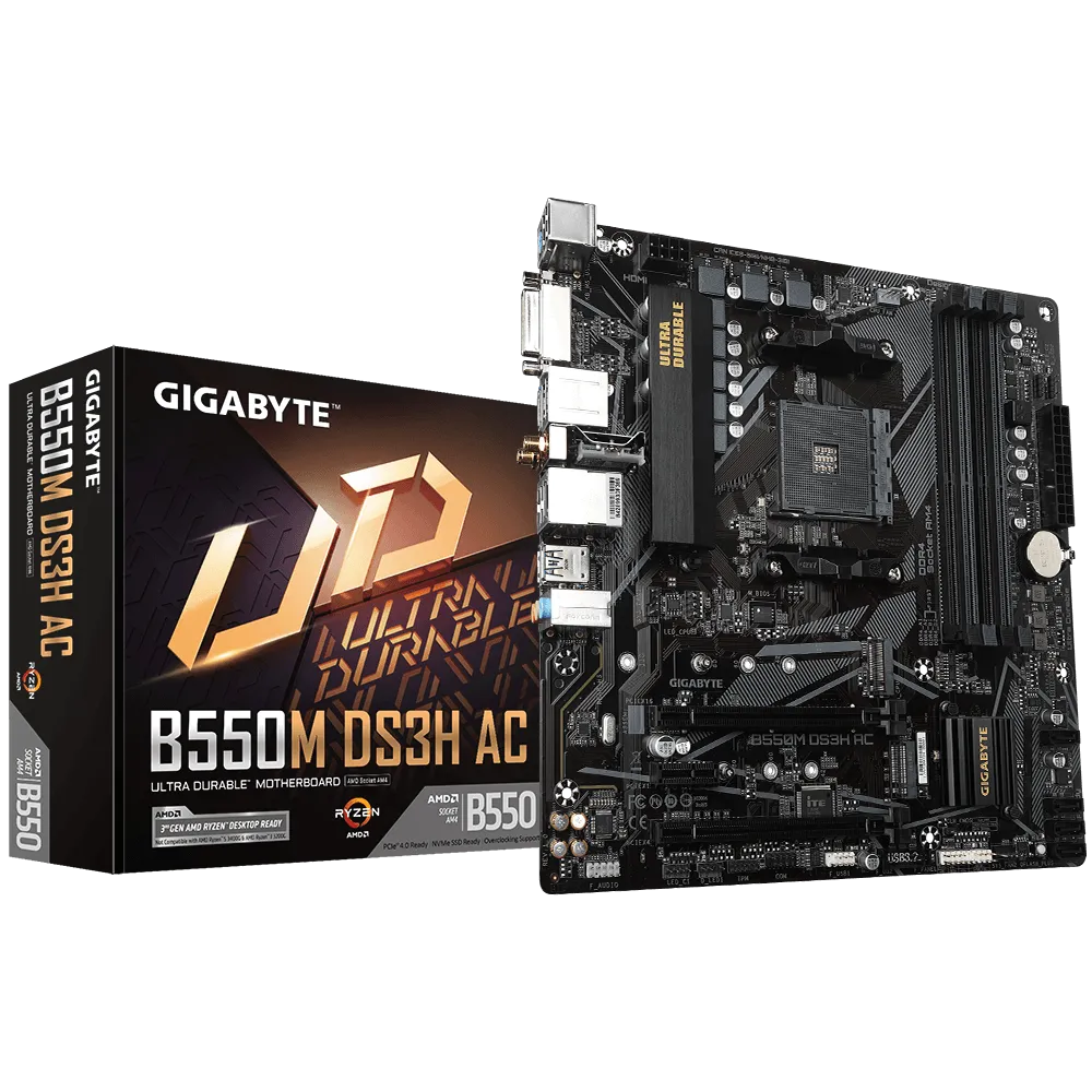 Материнская плата Gigabyte B550M DS3H AC Socket AM4/MicroATX/4хDDR4 DIMM (11401413) - фото 2