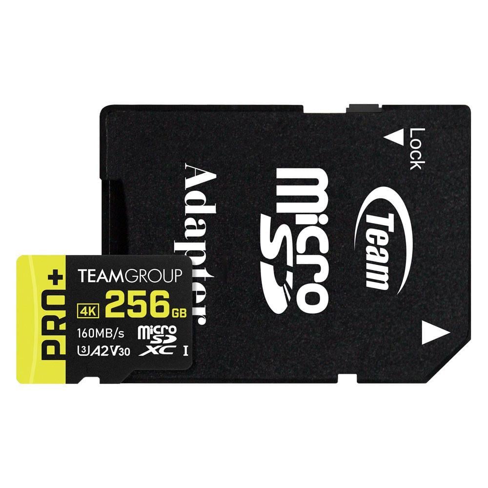 Карта памяти Team Group Pro+ 256 Гб UHS-I/U3 Class microSDXC с адаптером (TPPMSDX256GIA2V3003)