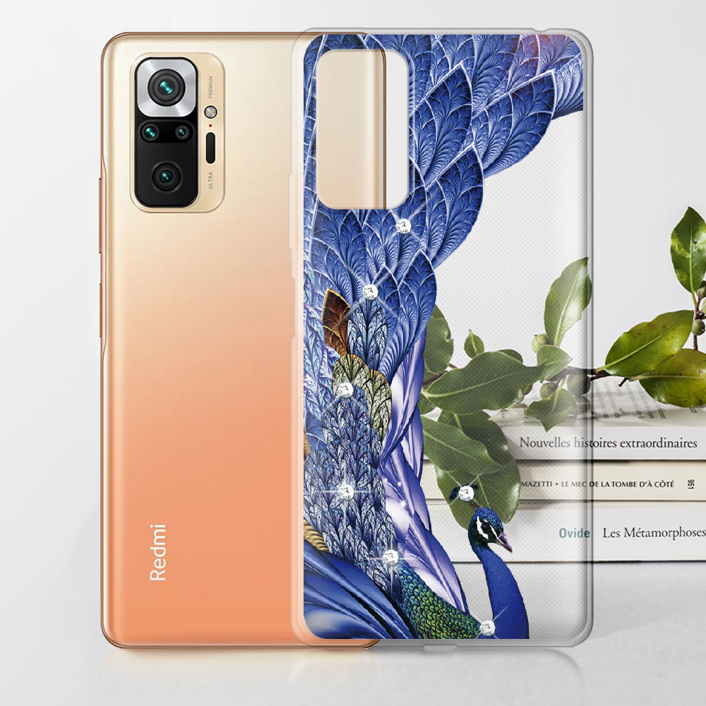 Чехол BoxFace Xiaomi Redmi Note 10 Pro Павлин со стразами Прозрачный силикон (42053-rs7-42053) - фото 2