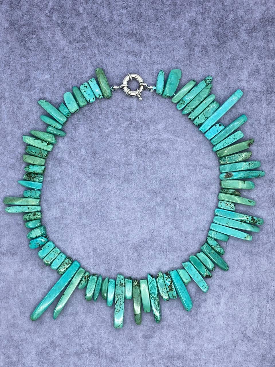 Кольє бірюза 46 см Блакитний (1320)